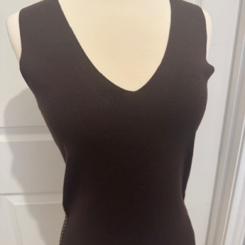 New Frontier Dark Brown Tank Top